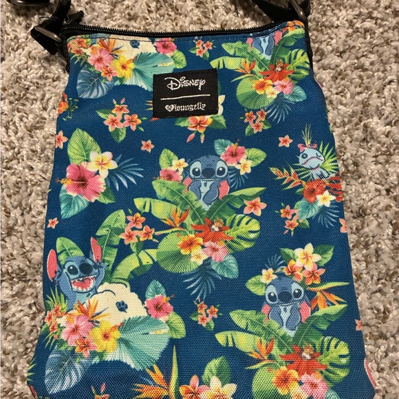Disney Handbags - Disney Loungefly Blue Floral Stitch Bag